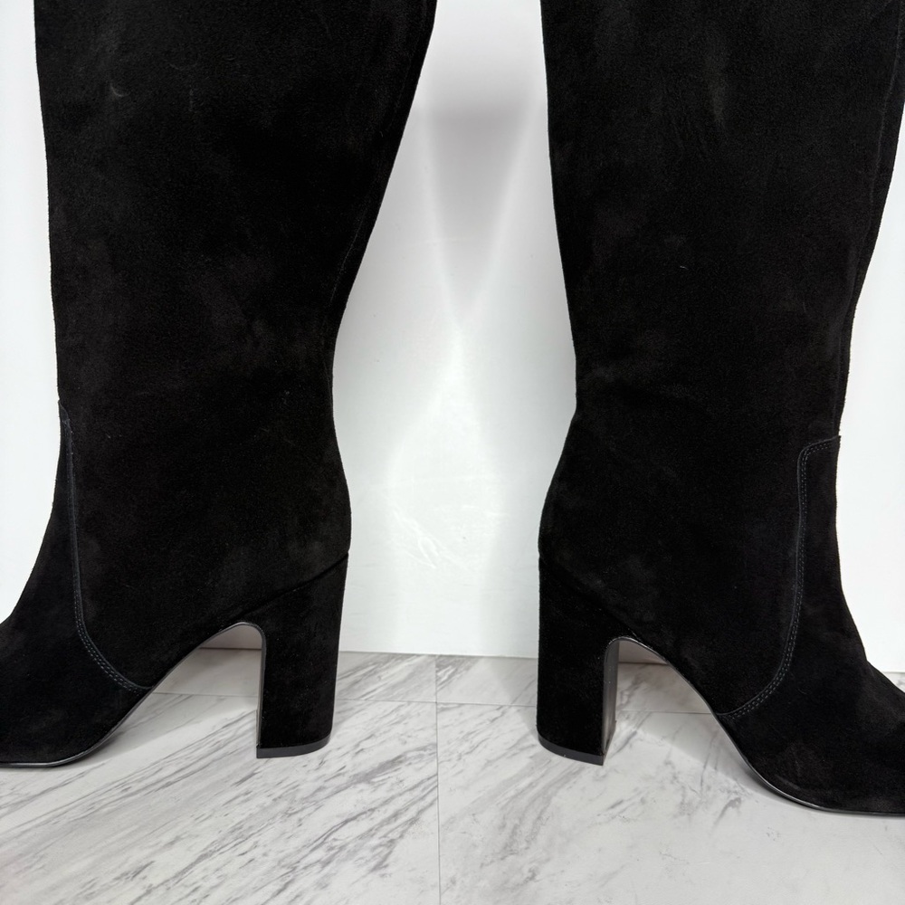 Steve Madden Evey Black Suede Pointy Toe Heeled Tall Boot 7 1/2 M - Picture 9 of 15